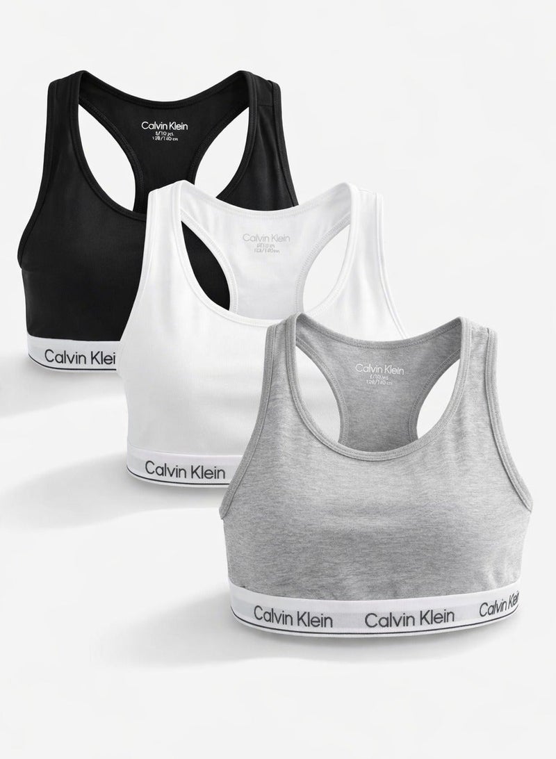 Calvin Klein Performance Women's 3-Piece Cotton Bra Set - Comfortable Sporty Design - Perfect for everyday wear and sports. - Size M - Image 1